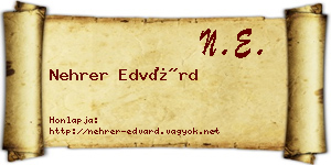 Nehrer Edvárd névjegykártya